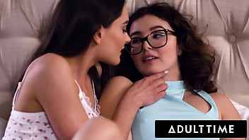 Teen Leana Lovings gets caught watching porn and has lesbian encounter with her roommate