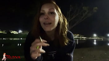 Redheaded amateur gets street interview and creampie