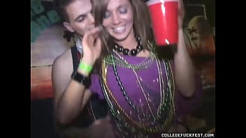 Amateur teen gets fucked by Mardi Gras party stranger