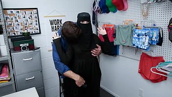 Teen hijab shoplifter apprehended by officer for punishment and doggystyle sex