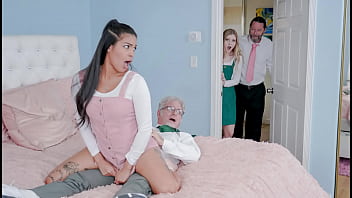 POV video of a taboo family affair with stepbrothers and stepdaughter