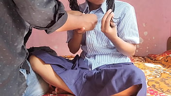 Indian girl from school gets intimate with her boyfriend in a homemade video