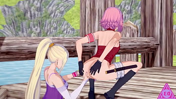 Futanari hentai video back Sakura Ino from Naruto having sex, whacking big blowjob and handjob, and receiving cumshot all round uncensored gameplay