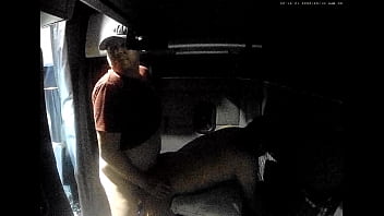 Gay truck driver takes a nap in the cab