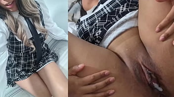 Private institute student's first period recording sex roughly cum inside