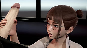 Boss's sexy secretary indulges in solo pleasure in 3D animation