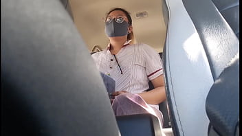 Asian teacher gets picked up and fucked for free ride