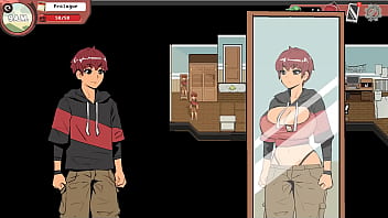 Sexy stepmom flaunts her big boobs in transparent lingerie in spooky hentai game