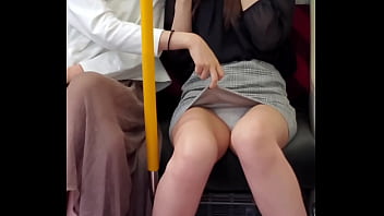 Voyeuristic pleasure: Japanese girls playfully exposing themselves on a train