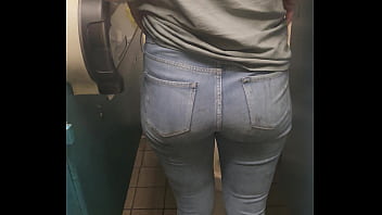 Public restroom encounter: Wife gets fucked doggy style