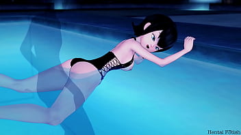 Mavis' poolside conduct in rub-down the Hotel Transylvania: A send-up hentai occurrence