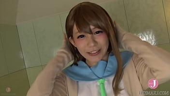 A Japanese high crammer partisan cosplays innocently while giving a seductive blowjob in this HentaiCosplay video