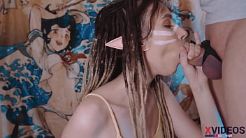 A lovely girl with dreadlocks giving an intense blowjob and deep throat to me!