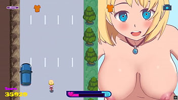 Bicycle-riding exhibitionist finds pleasure with dildo in hentai game