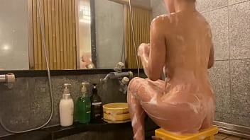 A steamy Asian bathroom wash almost a cute Japanese partner