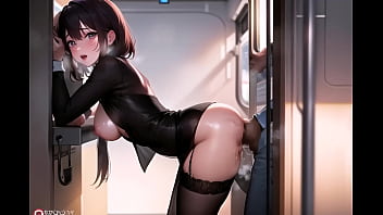 Public train ride with pussy masturbation and uncensored Hentai