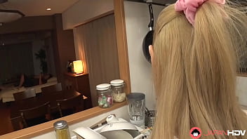 A Japanese wife's unfiltered kitchen oral pleasure