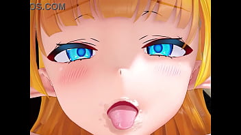 Asshole closeup in hentai video with an elf girl