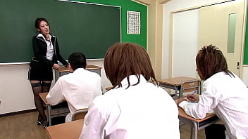 Japanese tutor indulges in oral pleasure with her students before engaging in kinky hospital encounter