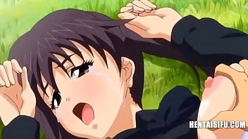 Amnesiac man satisfies a girl with small breasts to save her friend in an anime-style video