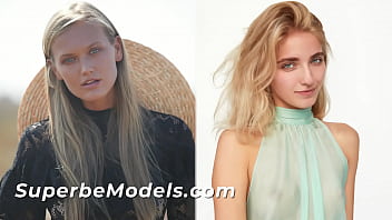 Sensual solo performance by stunning models Dasha Elin and Bella Luz in a blonde compilation