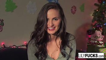 Lily shares her sexual desires for Christmas and pleasures herself with dual penetration