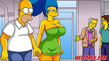 Simpsons MILF with big ass and tits in a steamy hentai video